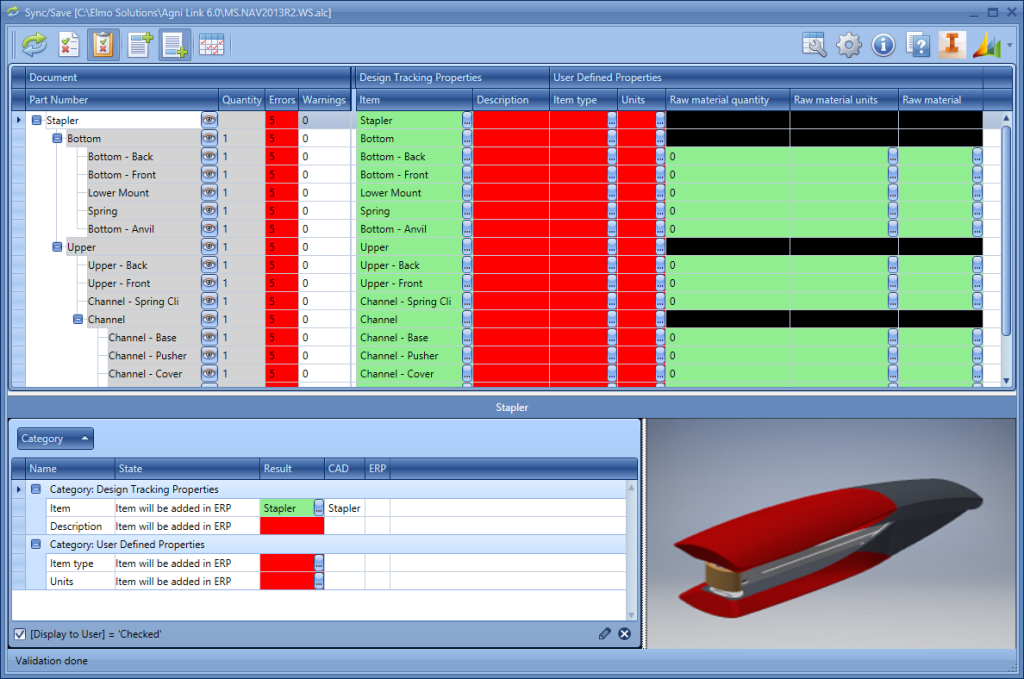 The Powerful Agni Link CAD-ERP Data Integration Dashboard